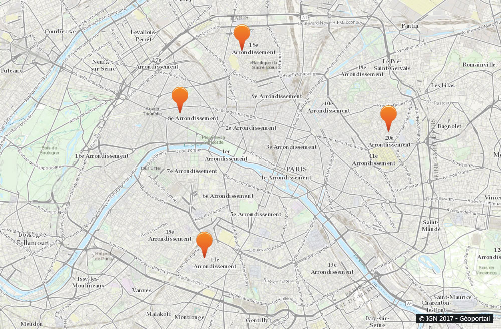 Paris : Carte des Experts Nuisibles